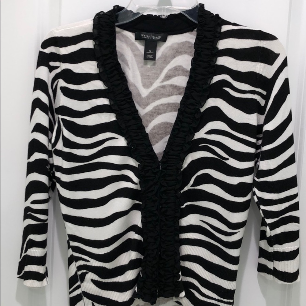White House Black Market zebra cardigan